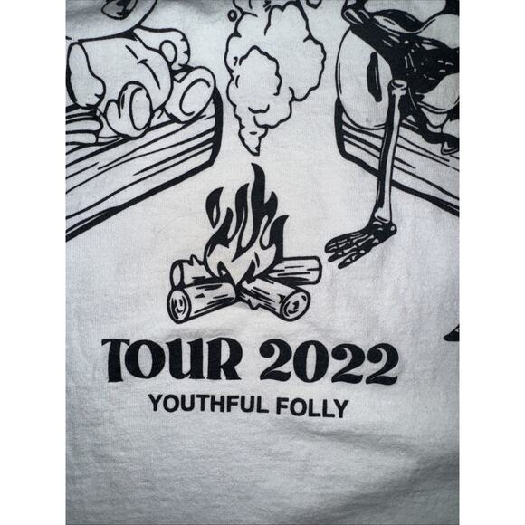 Dead & Company 2022 Tour T-Shirt Grateful Dead White XXL 23x28 Youthful Folly - Picture 3 of 11